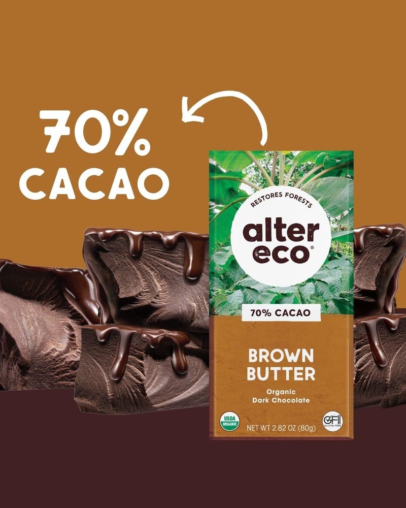 alter eco شوكولاتة ألتر إيكو العضوية الداكنة بالزبدة البنية المالحة - Image 3